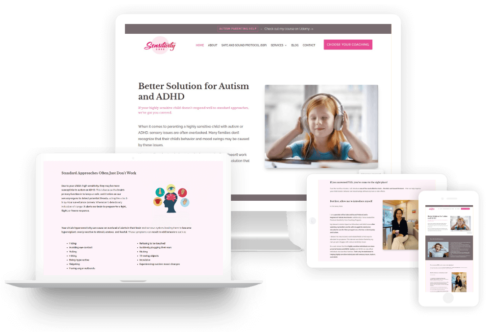 Sensitivity Care - screens